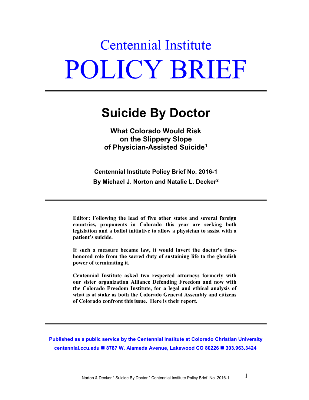 Policy Brief