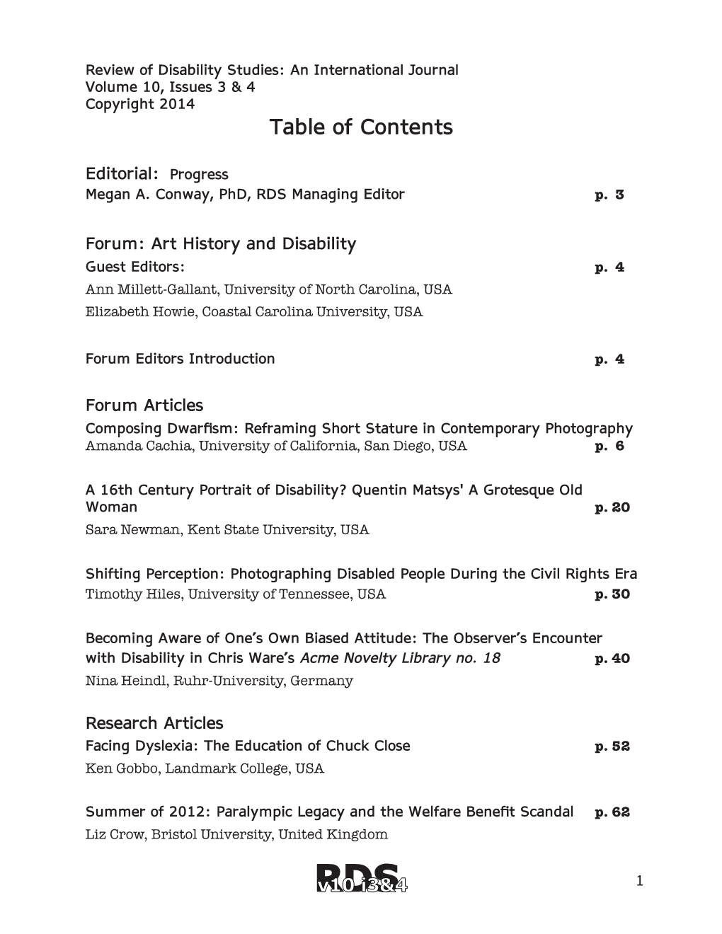 Table of Contents