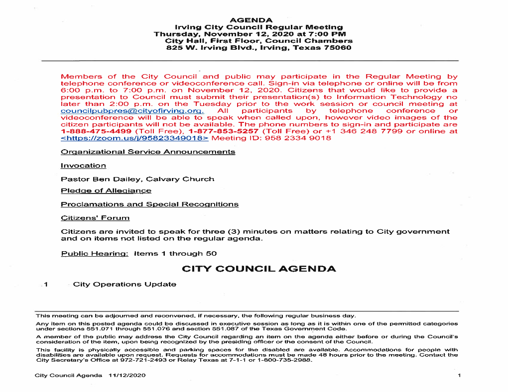 City Council Agenda 11/12/2020 4 INDIVIDUALCONSIDERATION