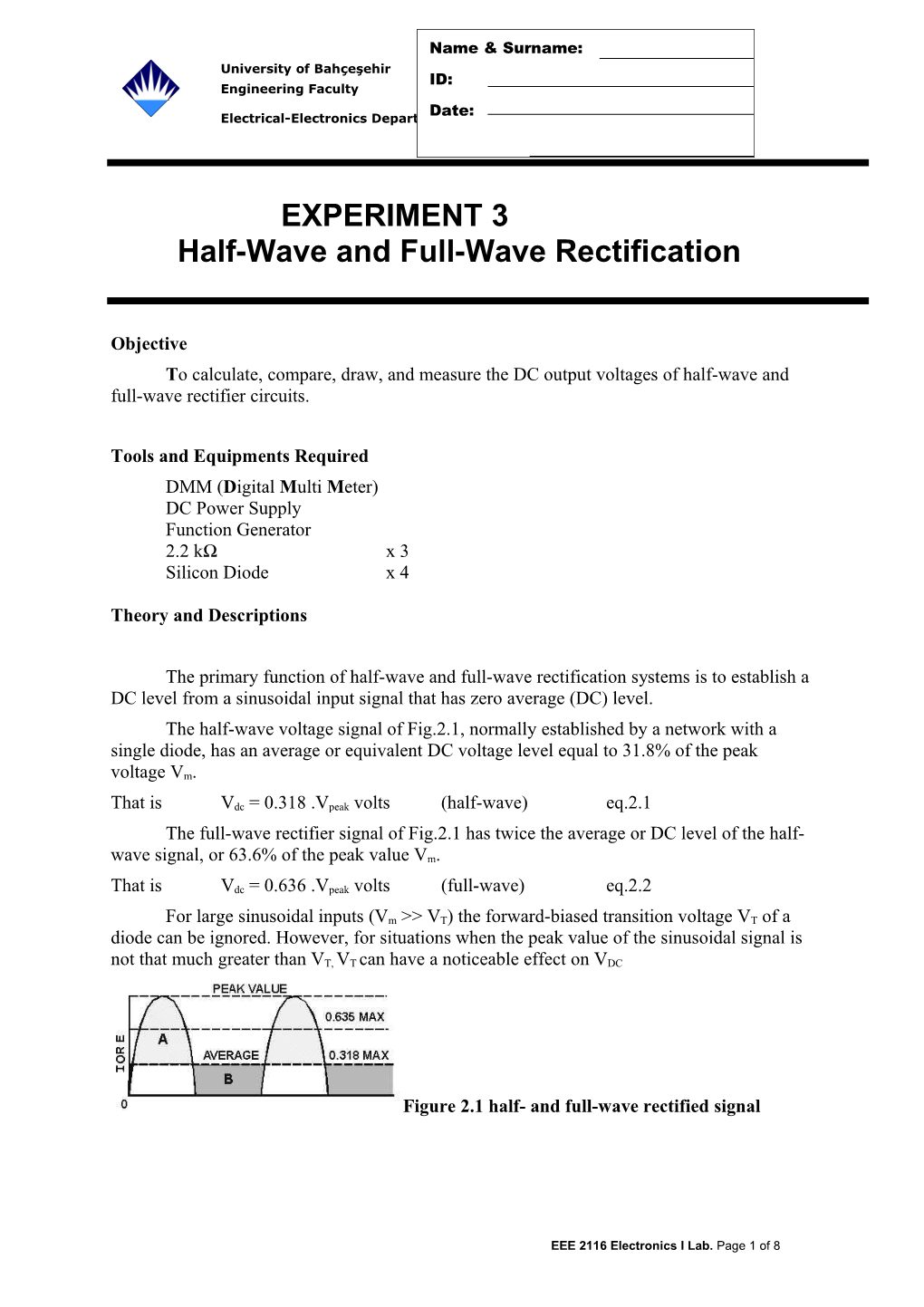 Half-Wave and Full-Wave Rectification