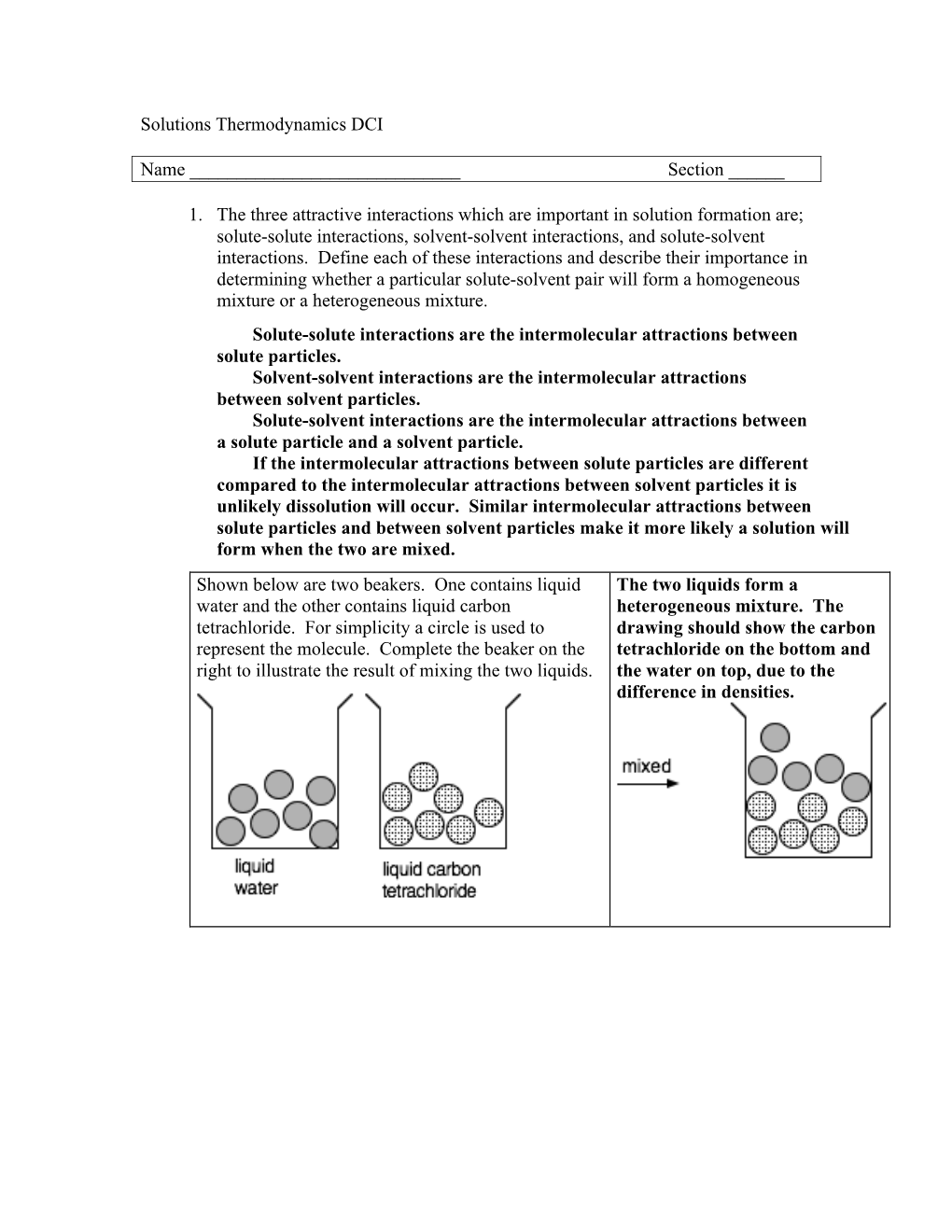 Solutions Thermodynamics Dcians