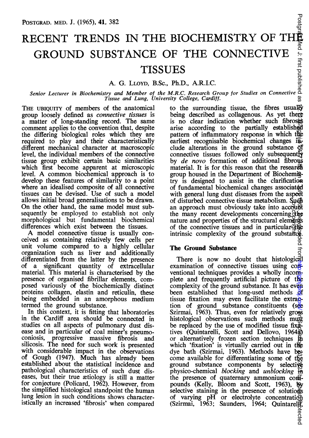 Ground Substance of the Connective Tissues A