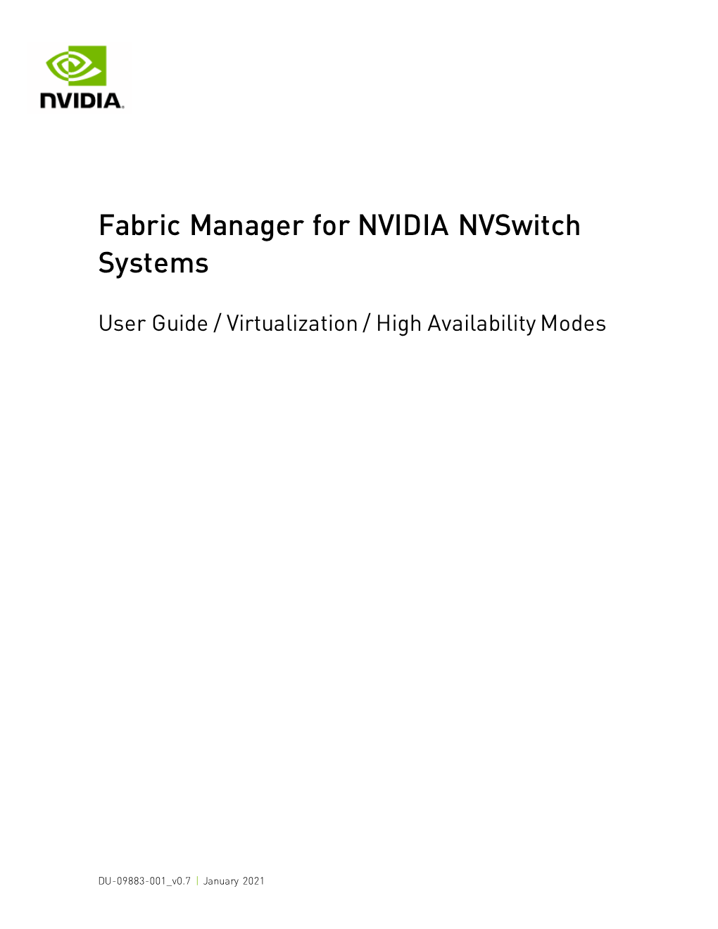 Fabric Manager for NVIDIA Nvswitch Systems