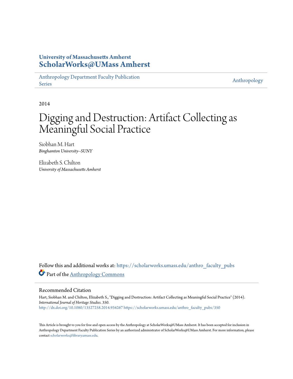 Artifact Collecting As Meaningful Social Practice Siobhan M