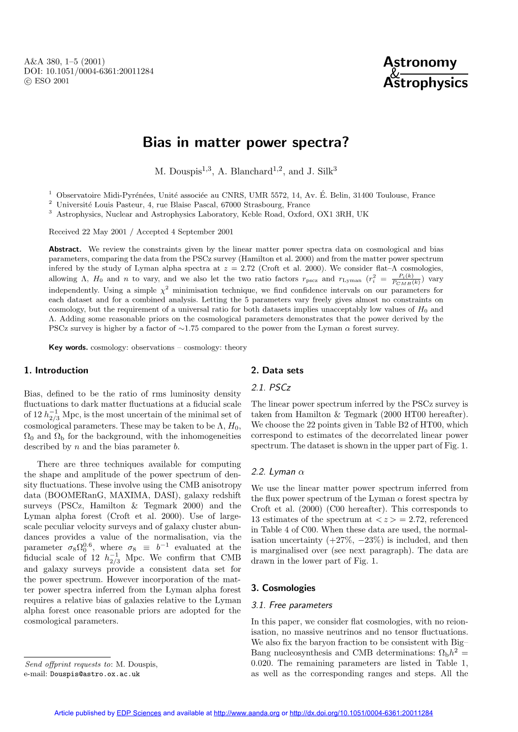 Bias in Matter Power Spectra?