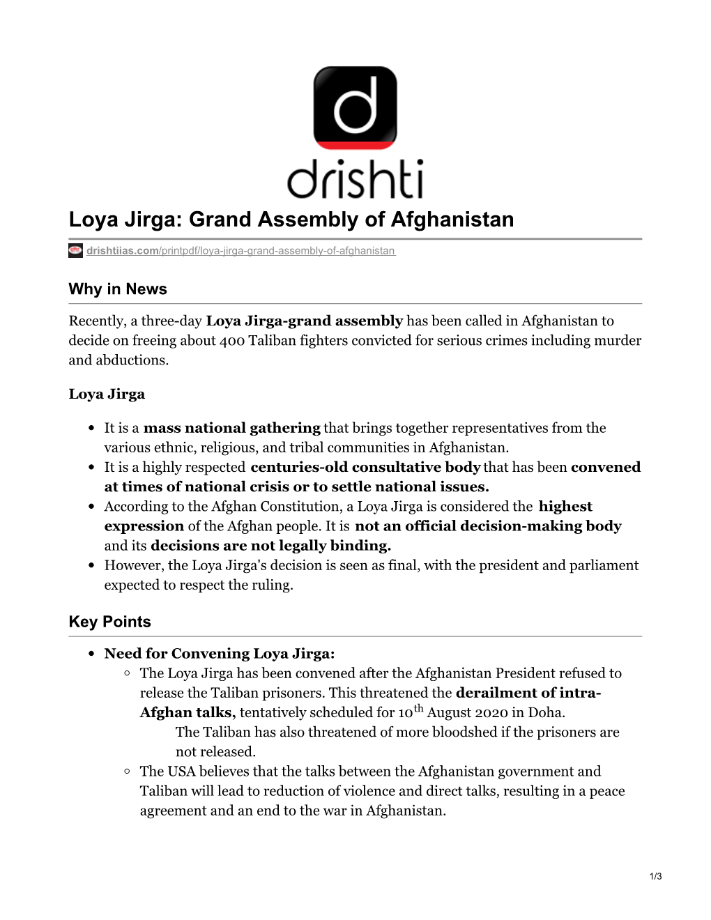 Loya Jirga: Grand Assembly of Afghanistan