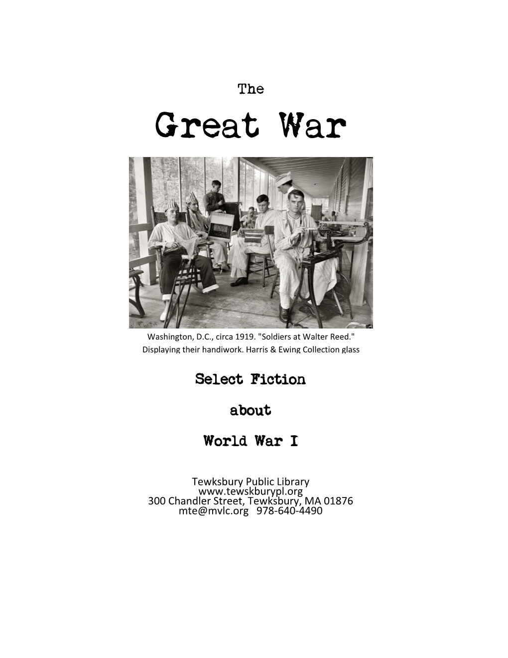 World War I Fiction