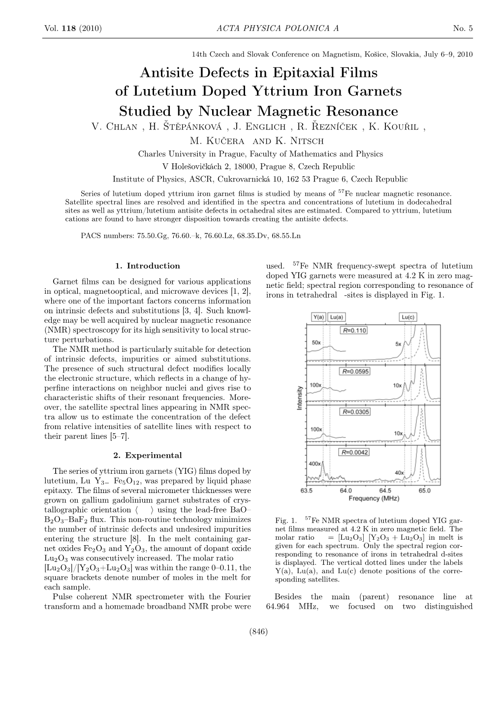 Antisite Defects in Epitaxial Films of Lutetium Doped Yttrium Iron Garnets Studied by Nuclear Magnetic Resonance V