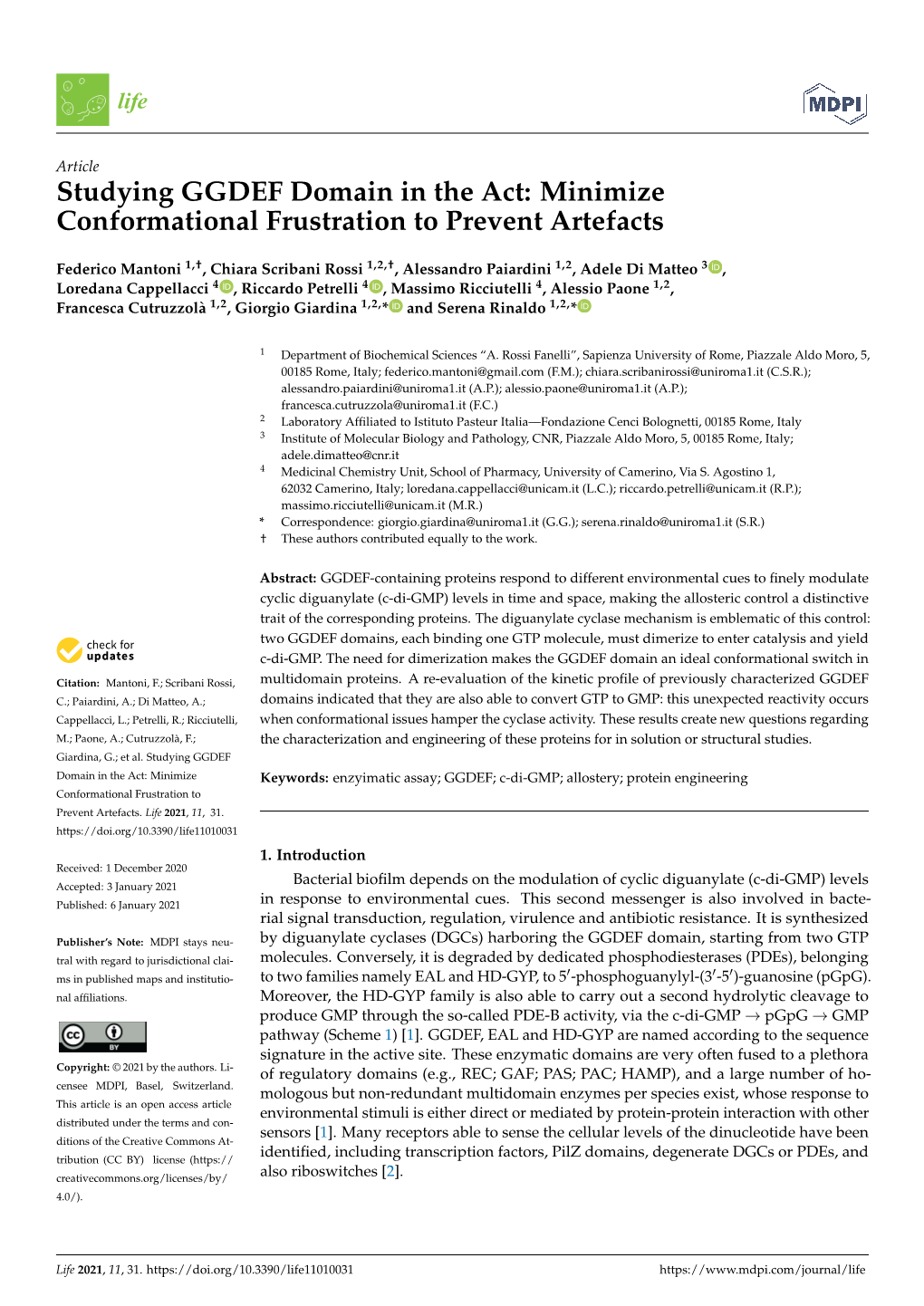 Studying GGDEF Domain in the Act: Minimize Conformational Frustration to Prevent Artefacts