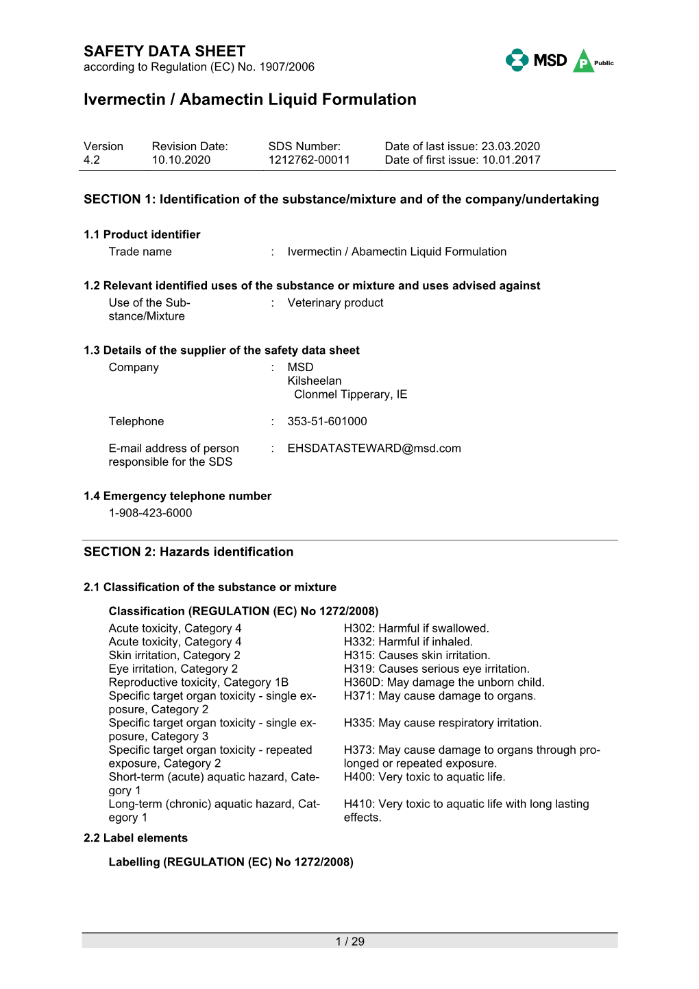 Ivermectin / Abamectin Liquid Formulation