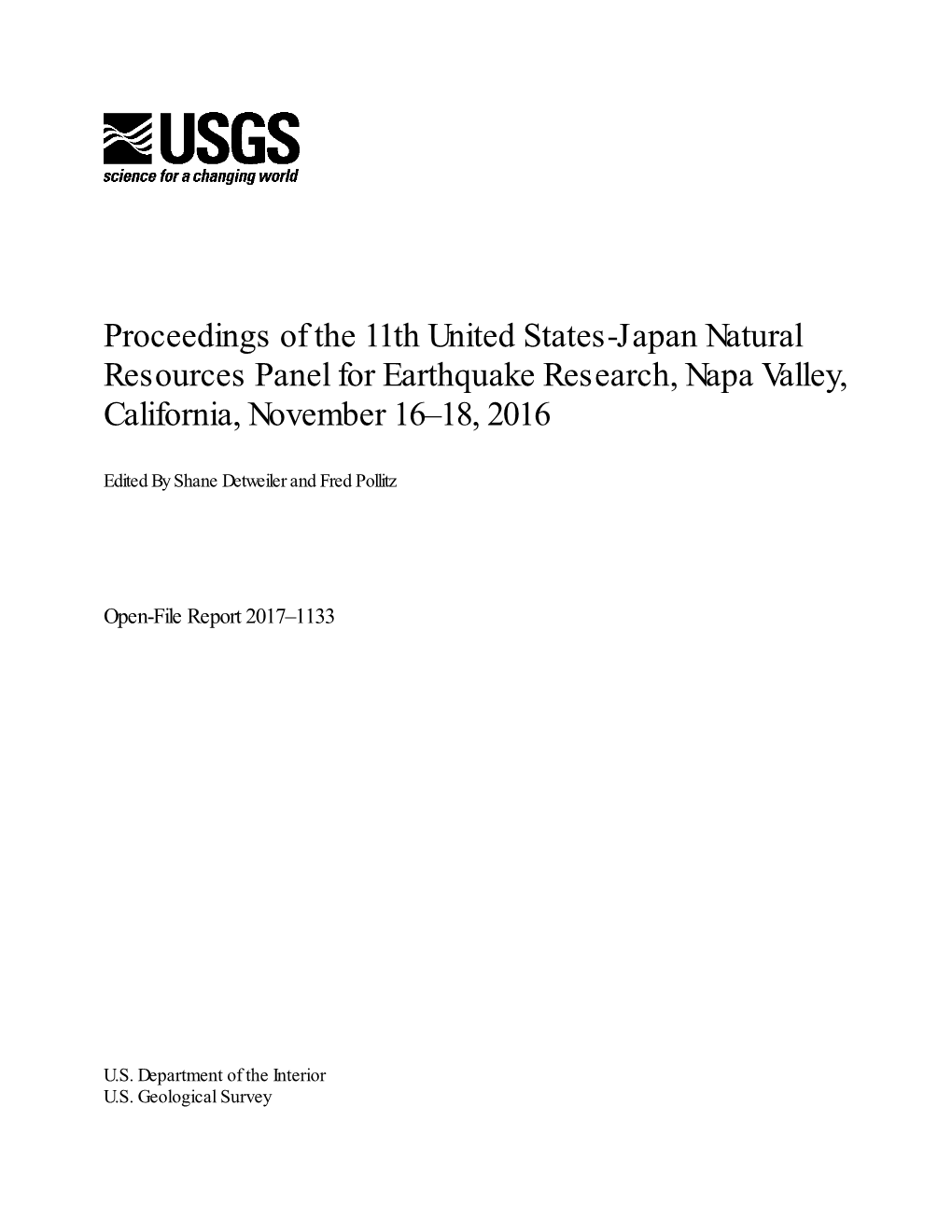 Proceedings of the 11Th United States-Japan Natural Resources Panel for Earthquake Research, Napa Valley, California, November 16–18, 2016