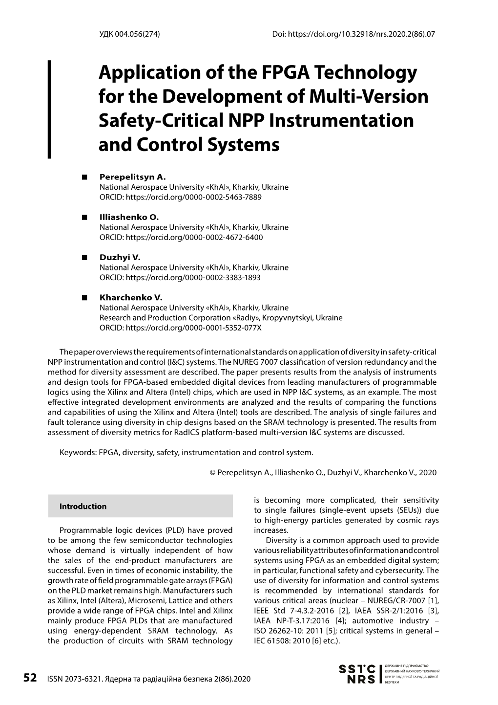 Application of the FPGA Technology for the Development of Multi-Version Safety-Critical NPP Instrumentation and Control Systems