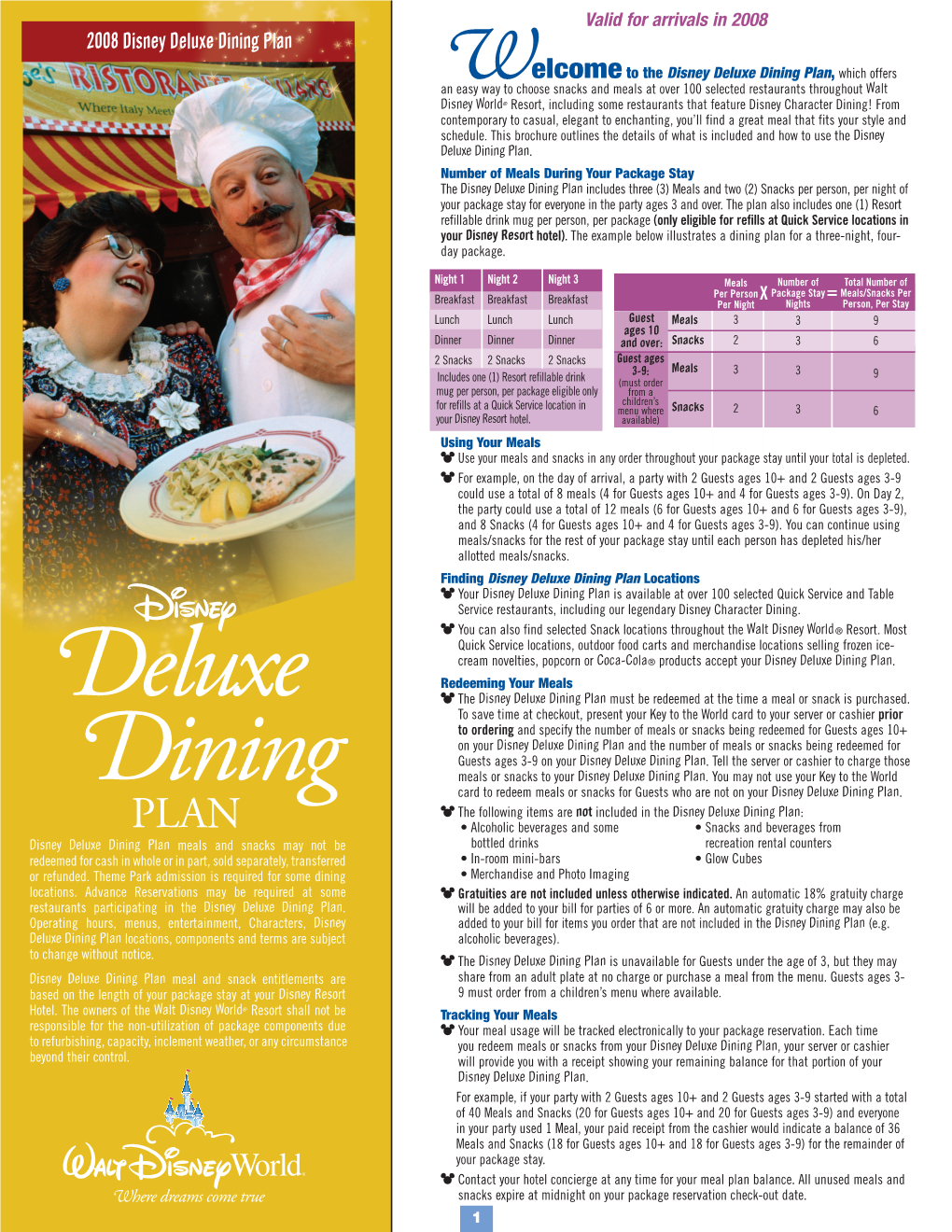 Deluxe Dining Plan