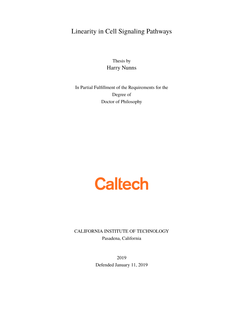 Linearity in Cell Signaling Pathways