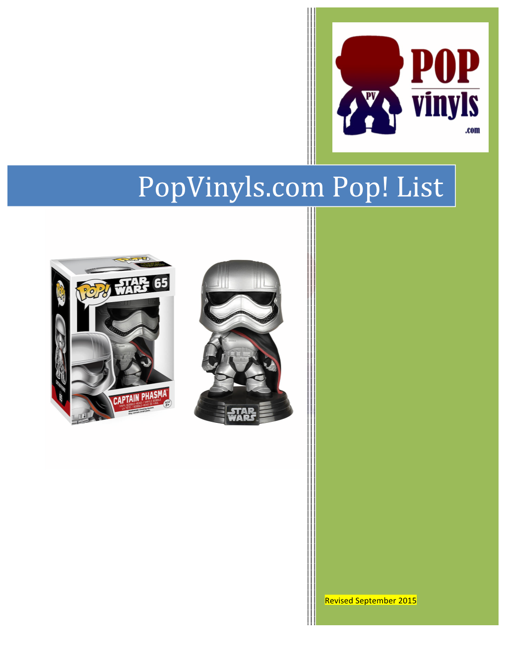 Popvinyls.Com Pop! List