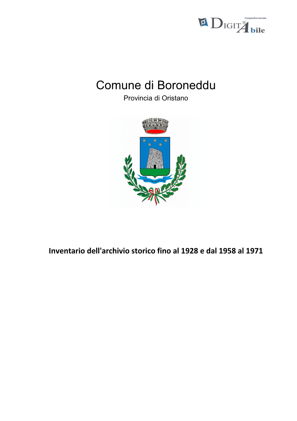 Comune Di Boroneddu Provincia Di Oristano