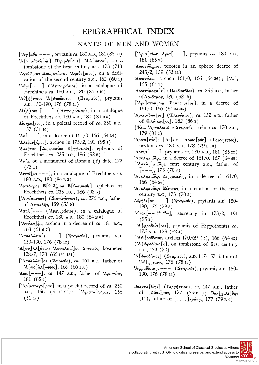 Epigraphical Index