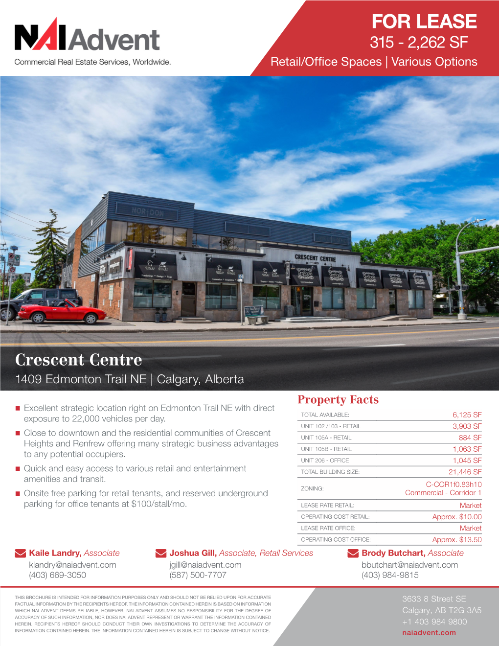 FOR LEASE 315 - 2,262 SF± Retail/Office Spaces | Various Options