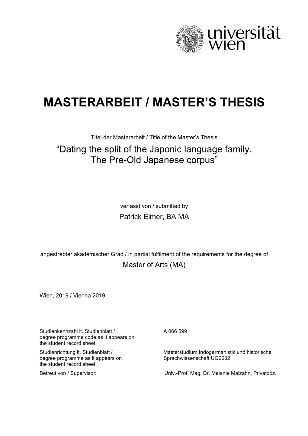 Masterarbeit / Master's Thesis