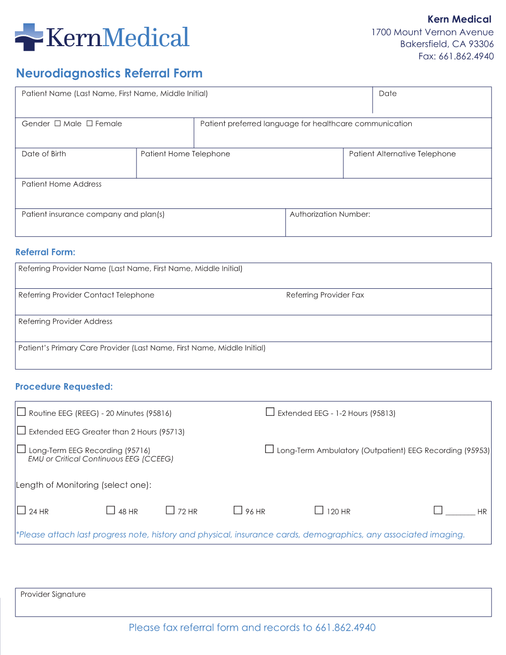 Neurodiagnostics Referral Form