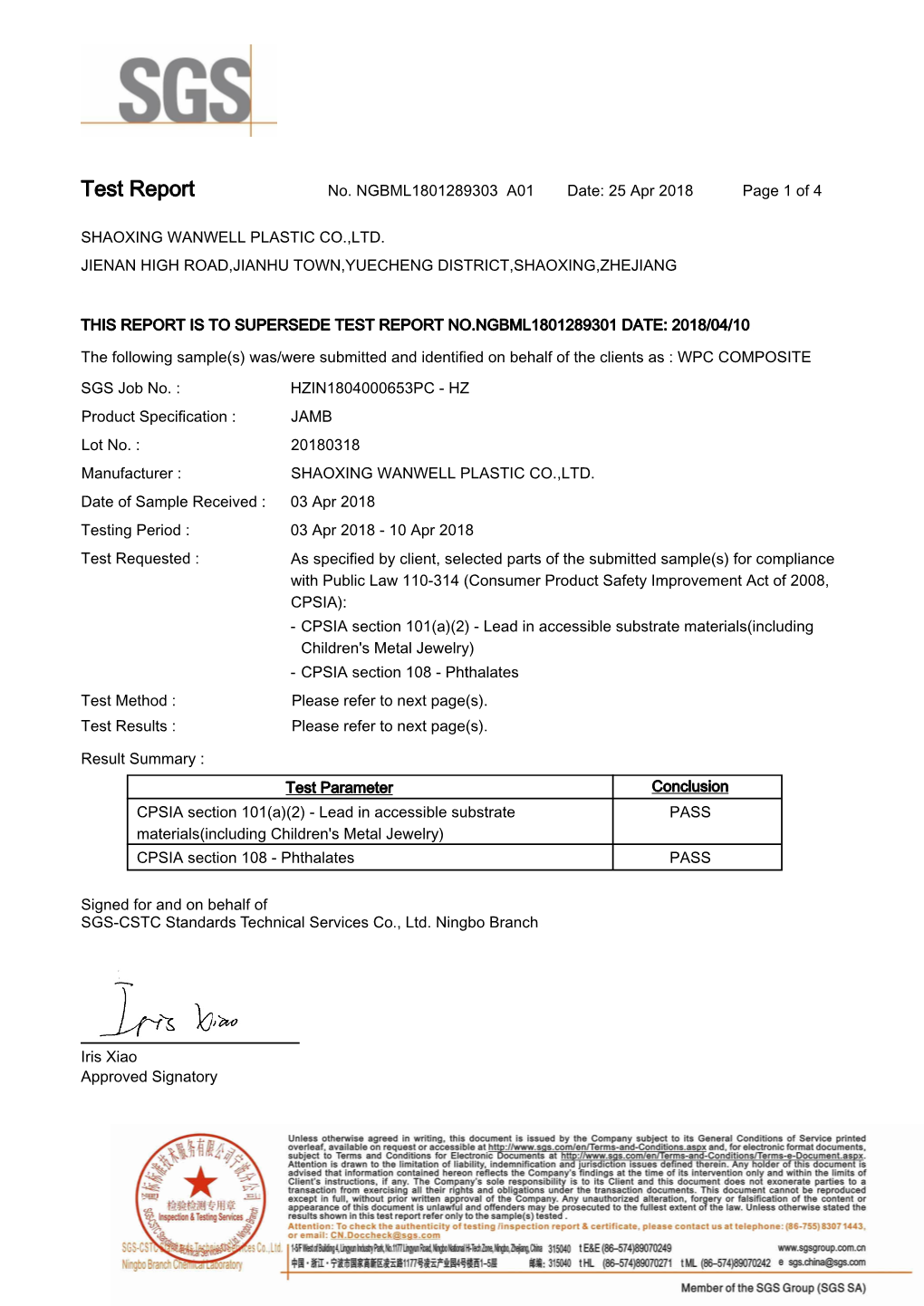 MSDS Testreport-Leadcontent