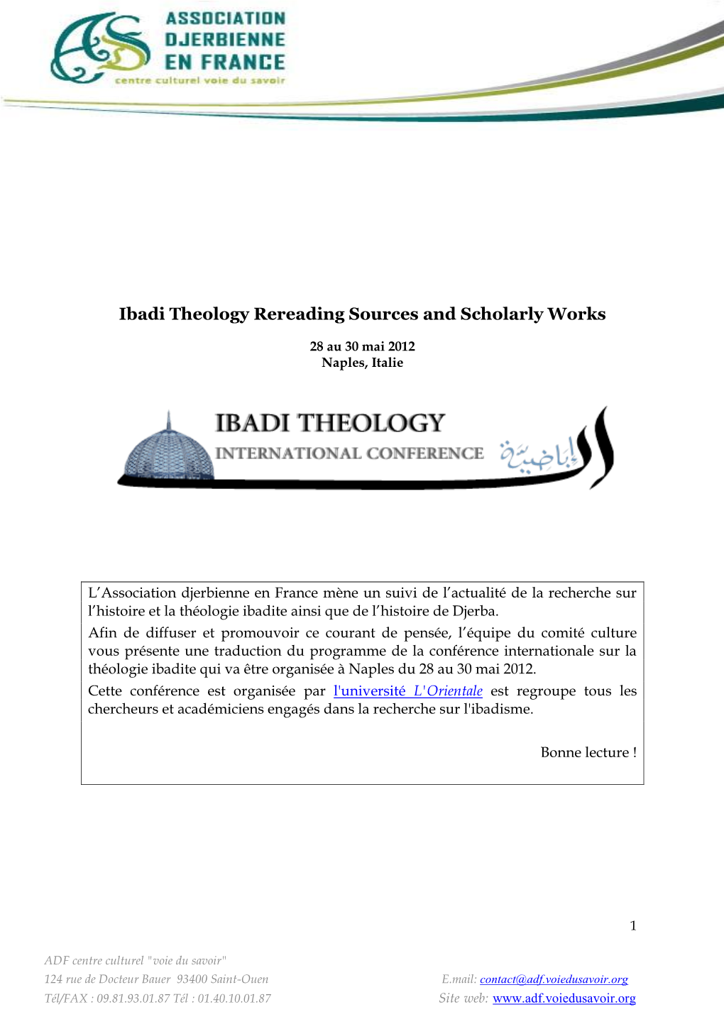 Ibadi Theology Rereading Sources and Scholarly Works