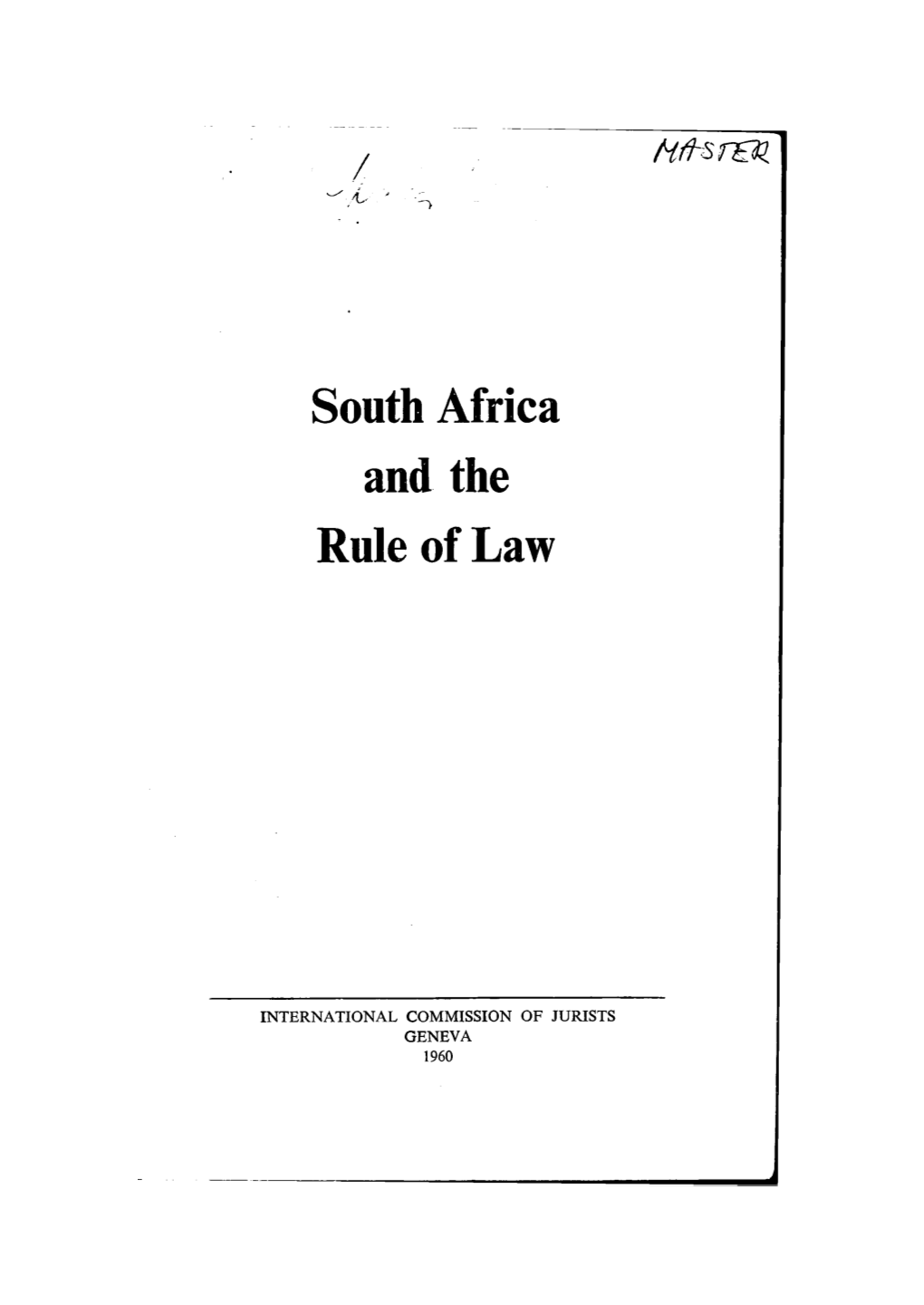 South Africa and the Rule of Law