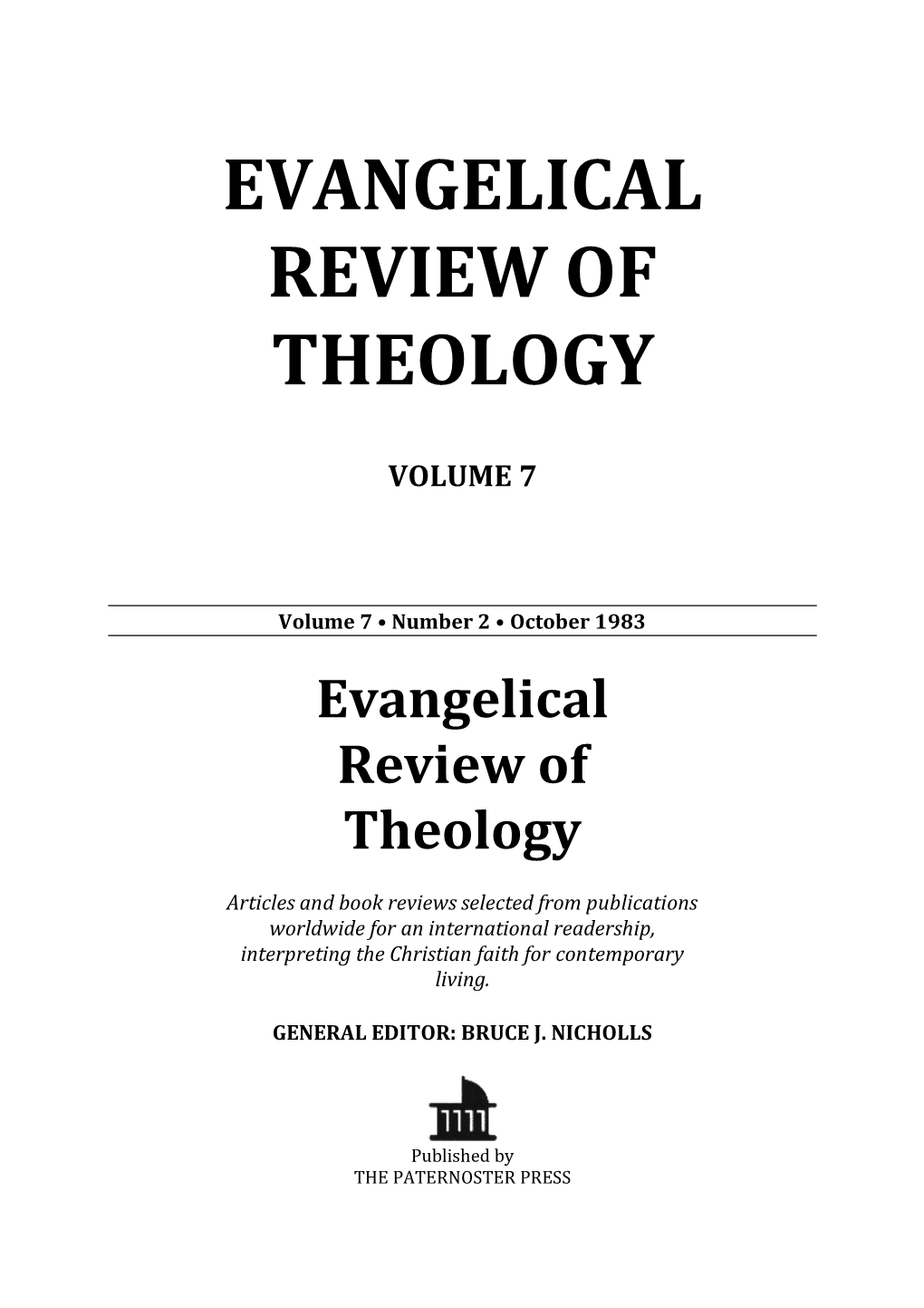 Evangelical Review of Theology