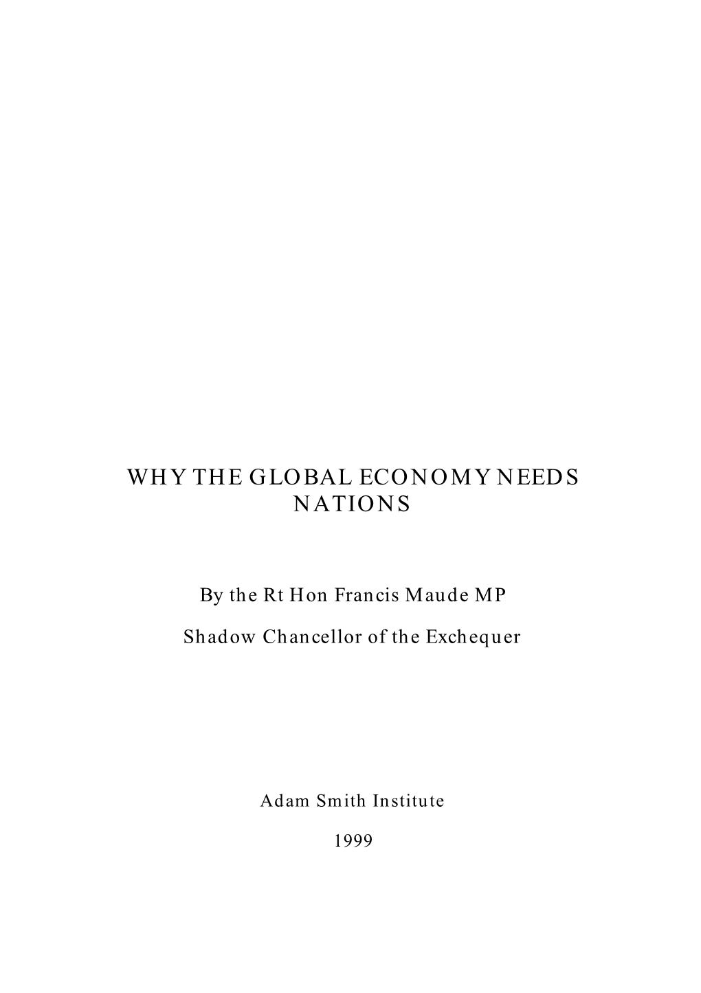 Why the Global Economy Needs Nations