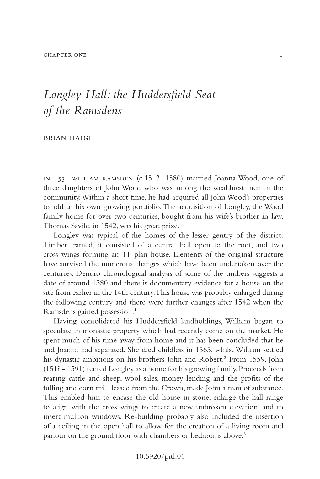 Longley Hall: the Huddersfield Seat of the Ramsdens