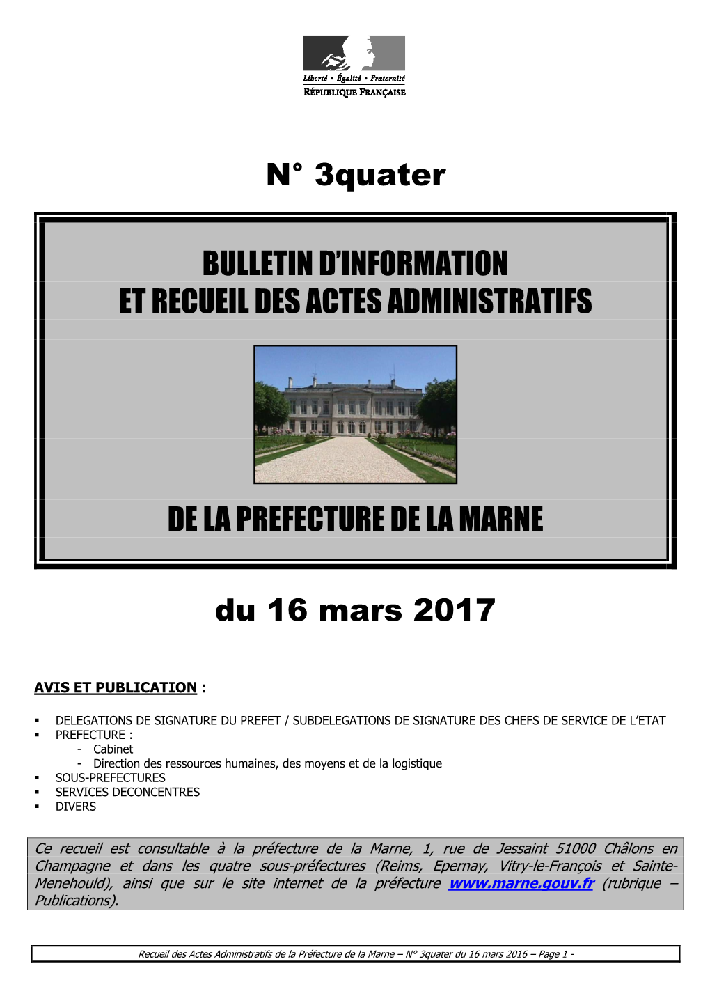 Recueil 3Quater-2017 Du 16 Mars