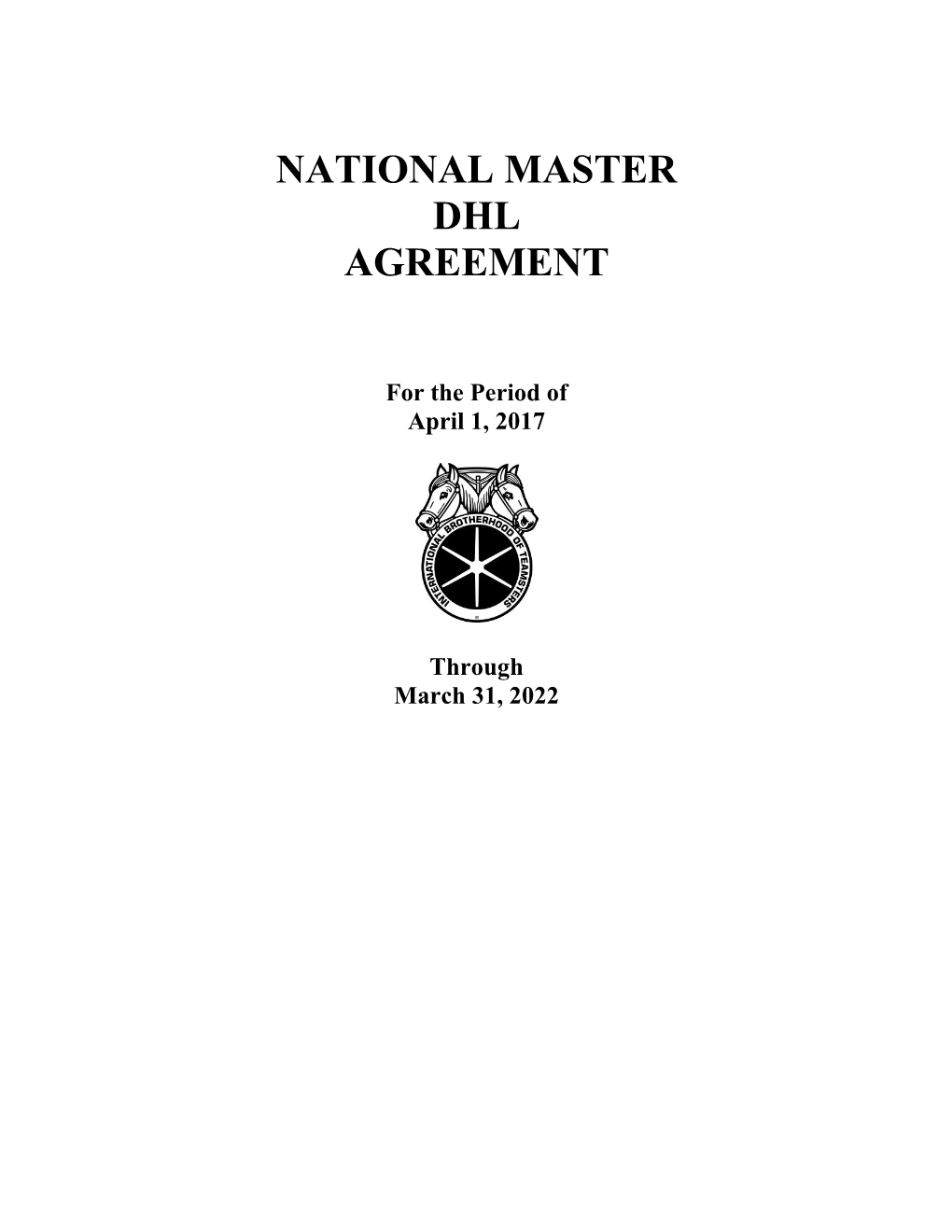 National Master Dhl Agreement