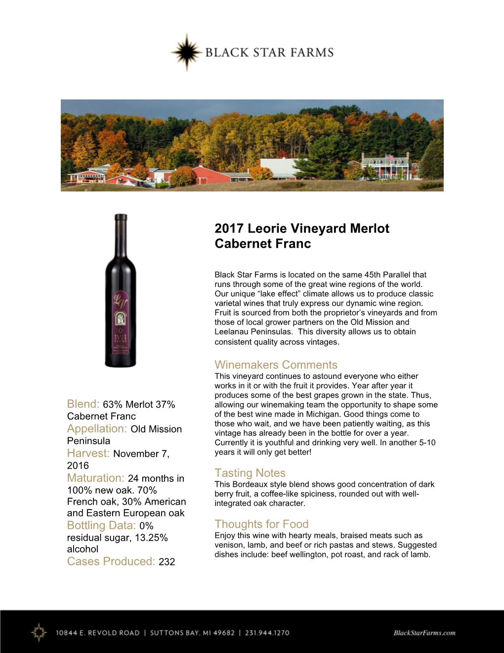 2017 Leorie Vineyard Merlot Cabernet Franc