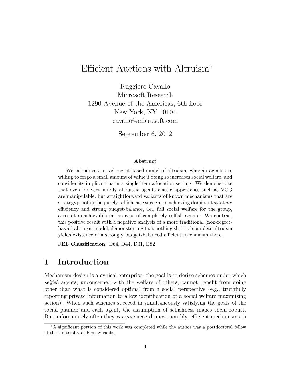 Efficient Auctions with Altruism