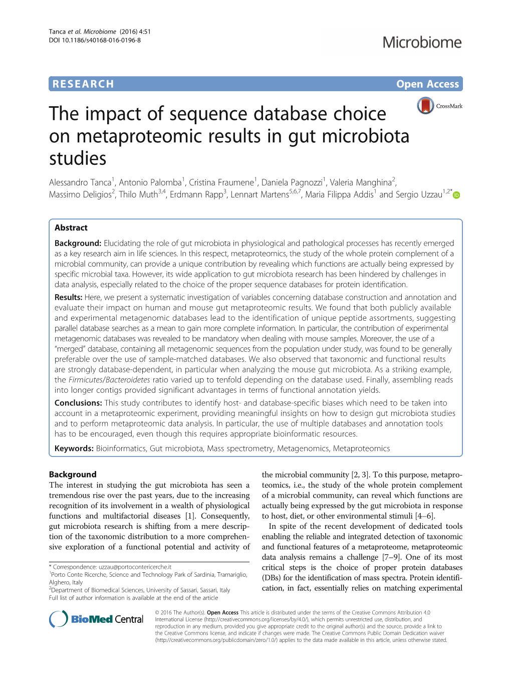 The Impact of Sequence Database Choice on Metaproteomic Results in Gut Microbiota Studies