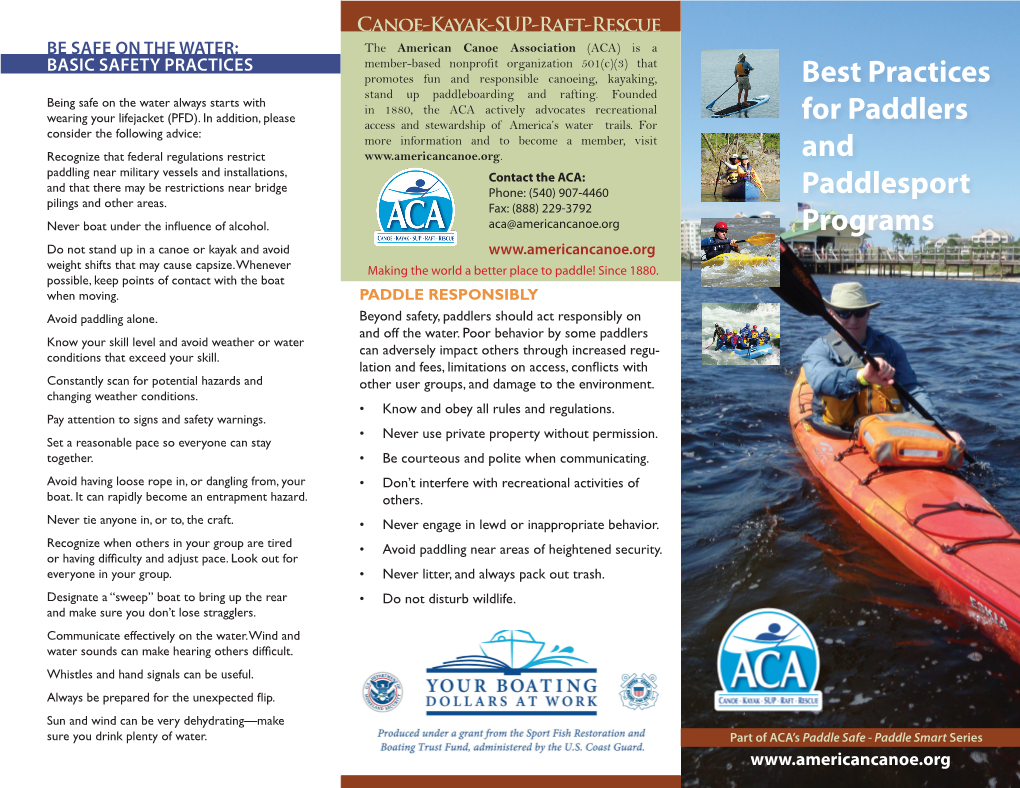 Best Practices for Paddlers and Paddlesport Programs