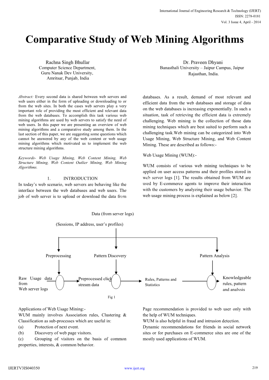 Comparative Study of Web Mining Algorithms