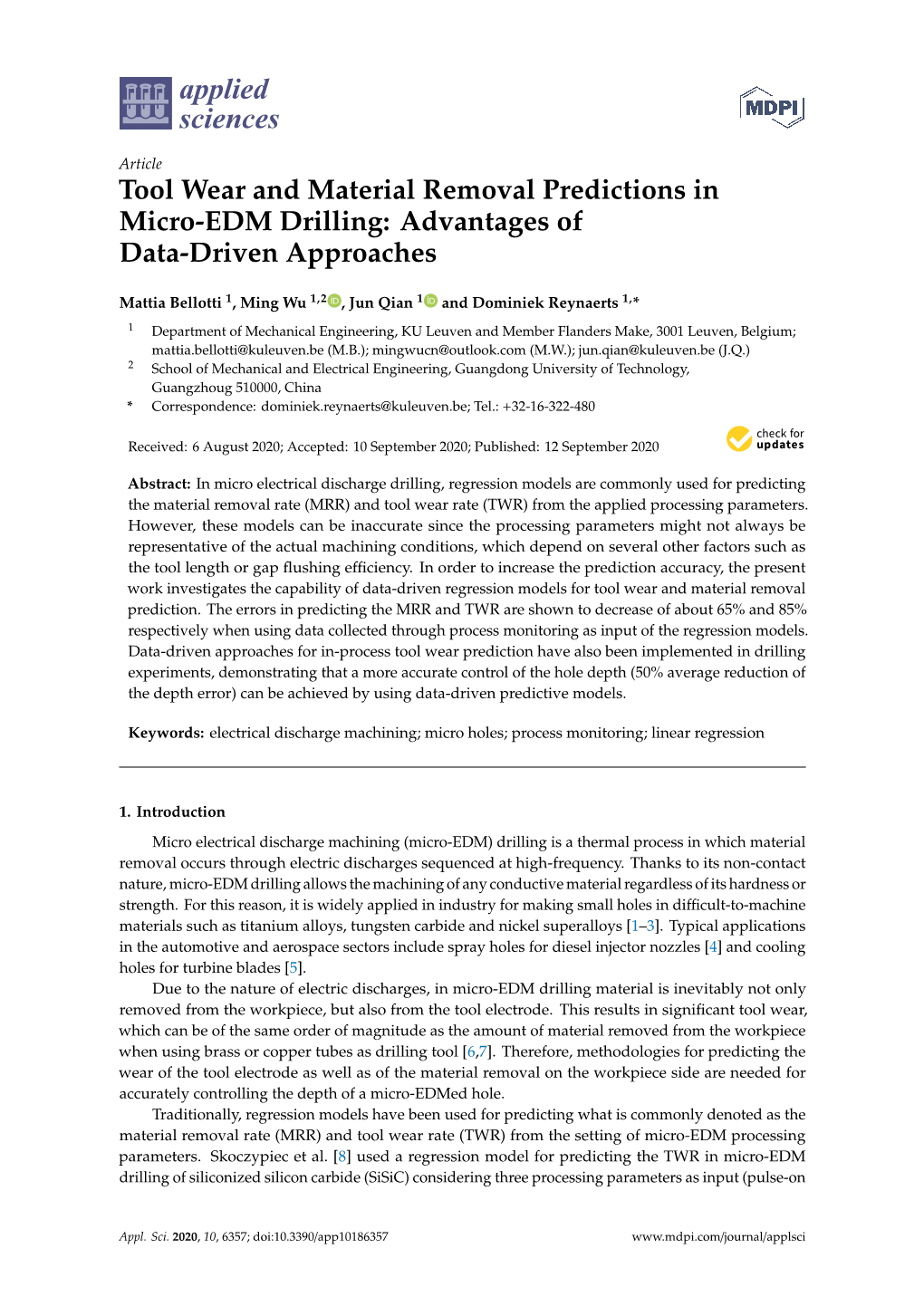 Tool Wear and Material Removal Predictions in Micro-EDM Drilling: Advantages of Data-Driven Approaches