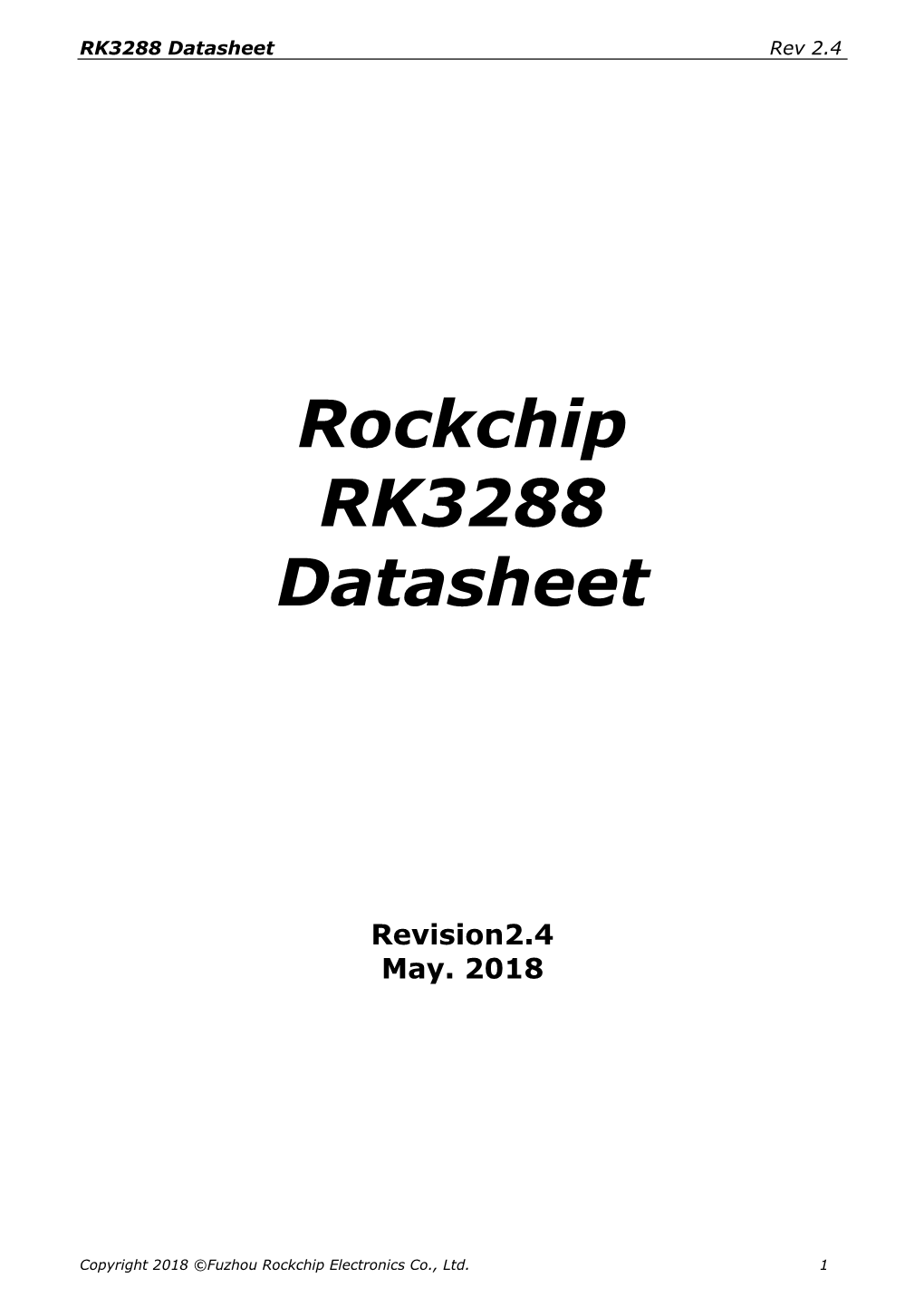 Rockchip RK3288 Datasheet