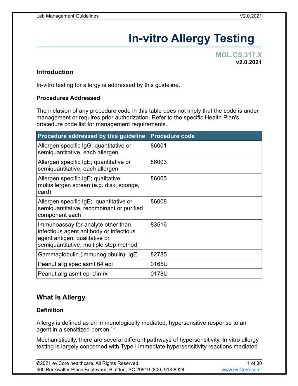 In-Vitro Allergy Testing