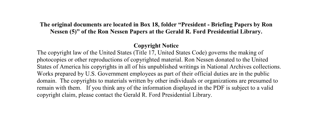 Briefing Papers by Ron Nessen (5)” of the Ron Nessen Papers at the Gerald R