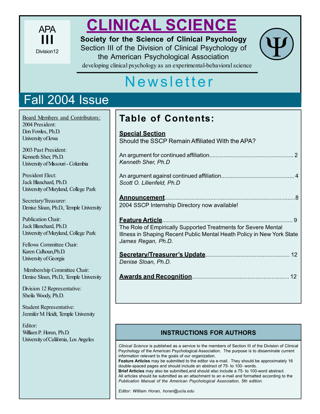 Fall 2004 Newsletter 2