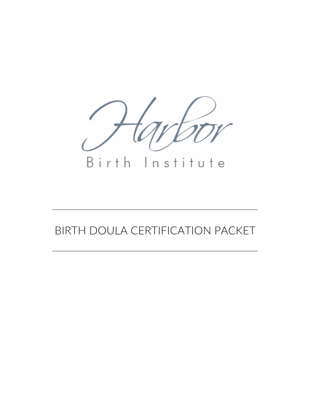 Birth Doula Certification Packet