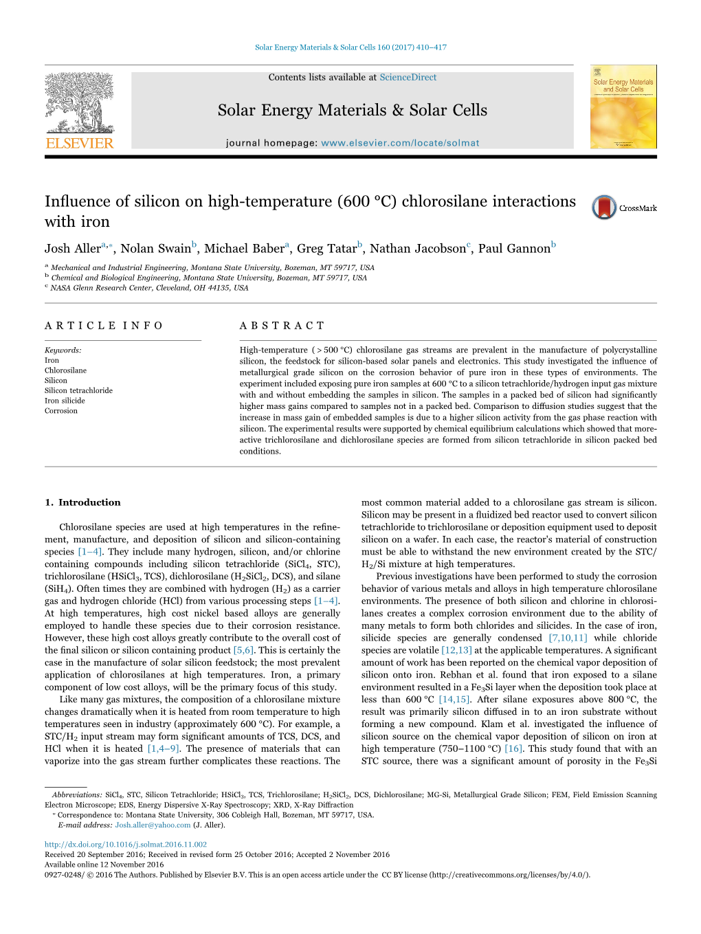 Influence of Silicon on High-Temperature