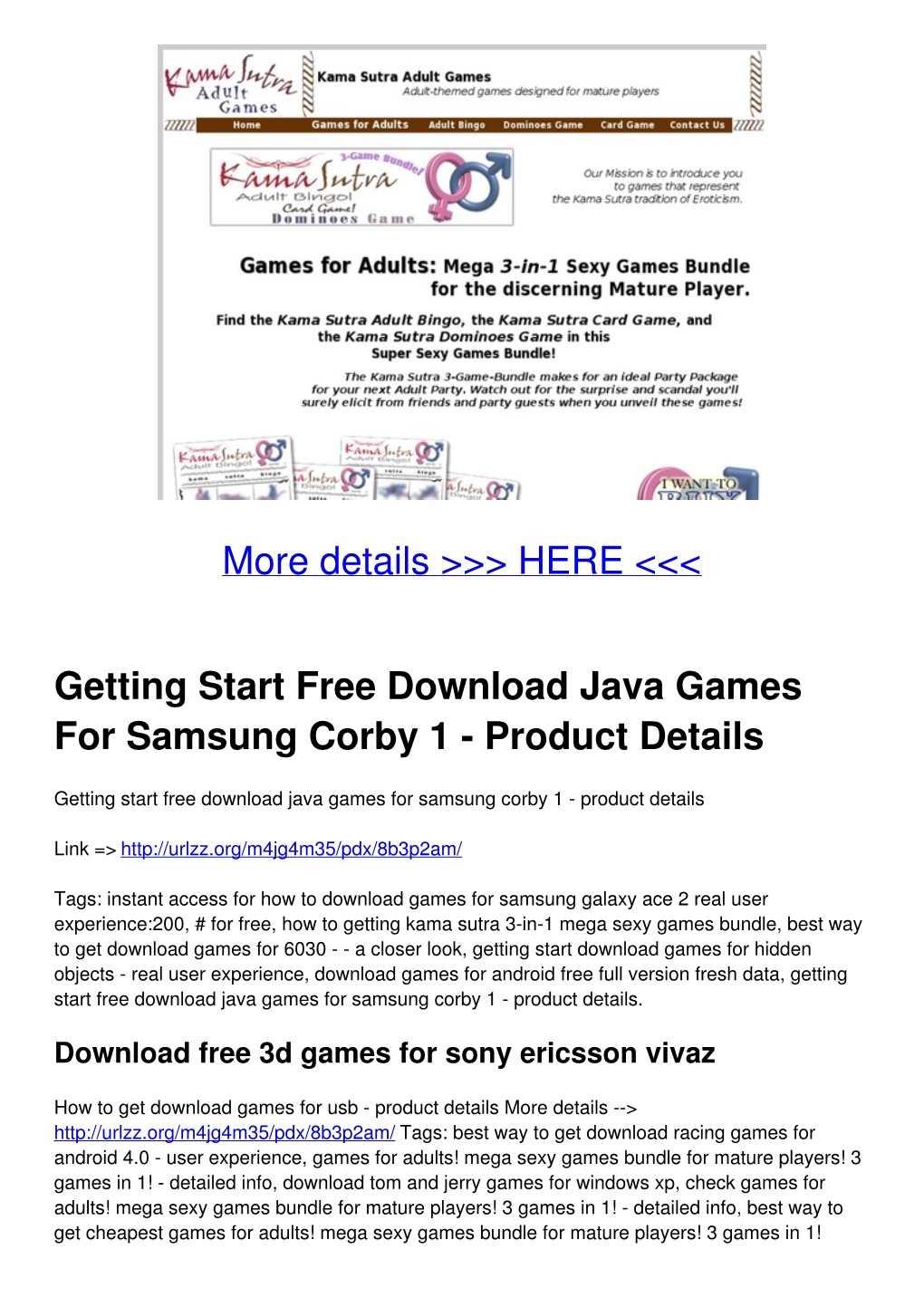 Getting Start Free Download Java Games for Samsung Corby 1 - Product Details