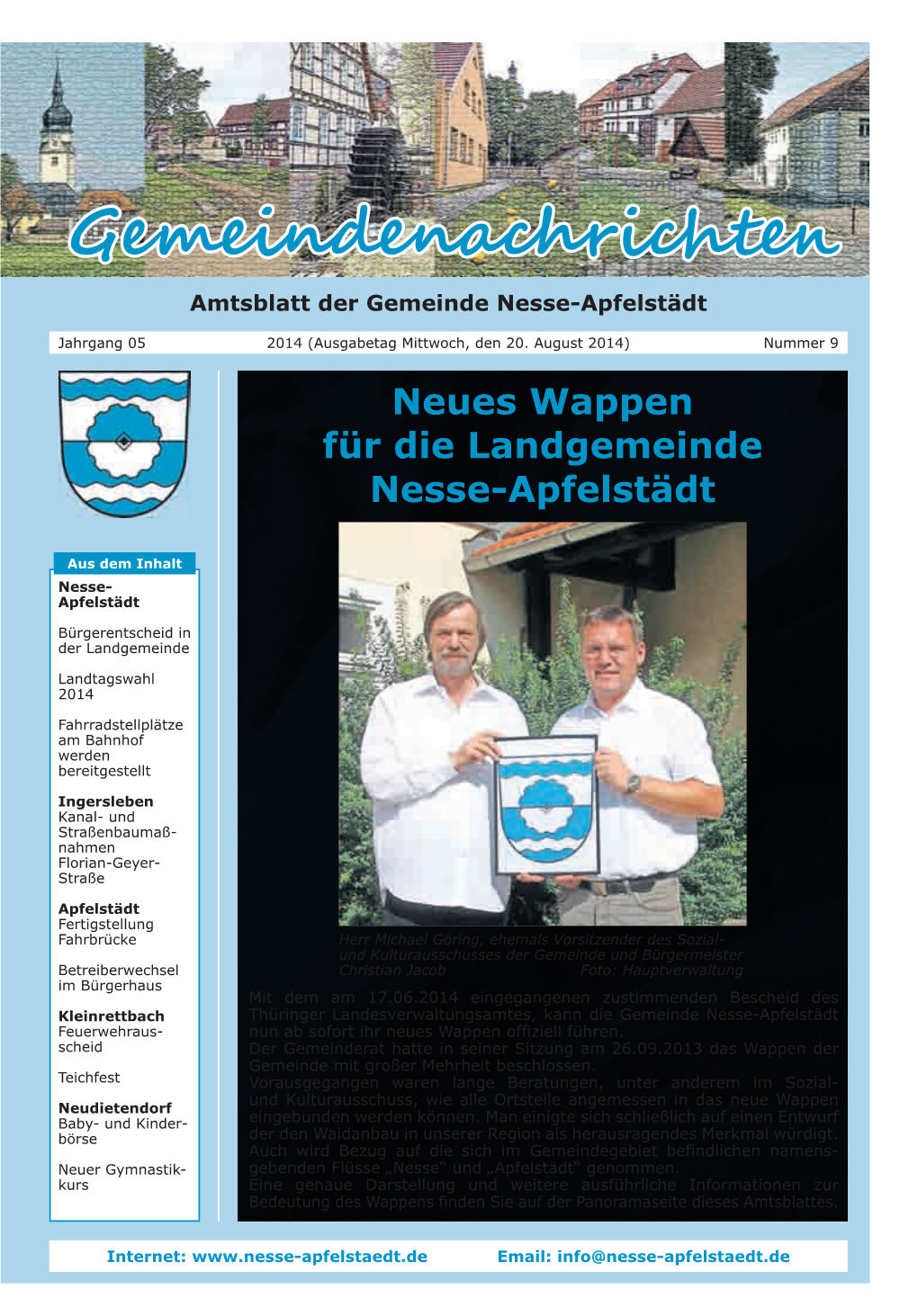 Gemeindenachrichten Amtsblatt Der Gemeinde Nesse-Apfelstädt