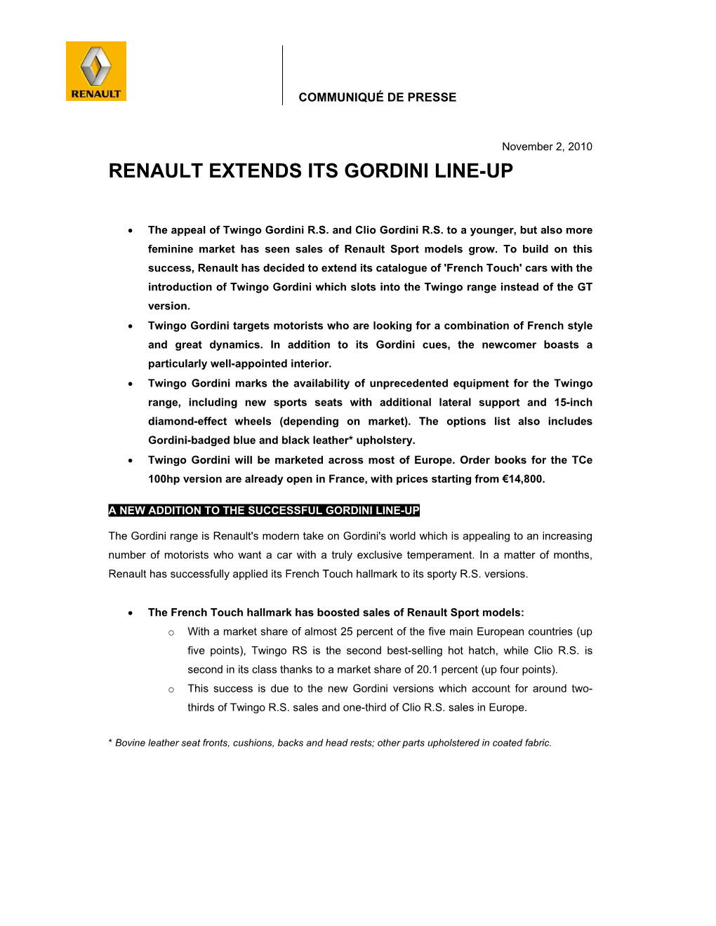 Renault Extends Its Gordini Line-Up