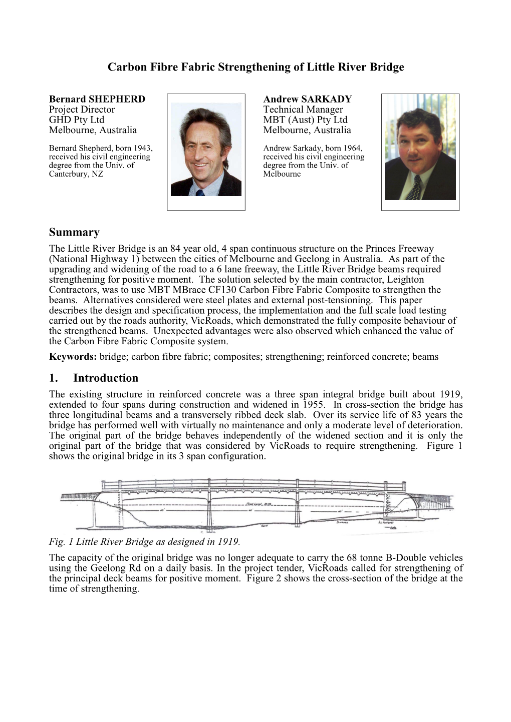 Carbon Fibre Fabric Strengthening of Little River Bridge