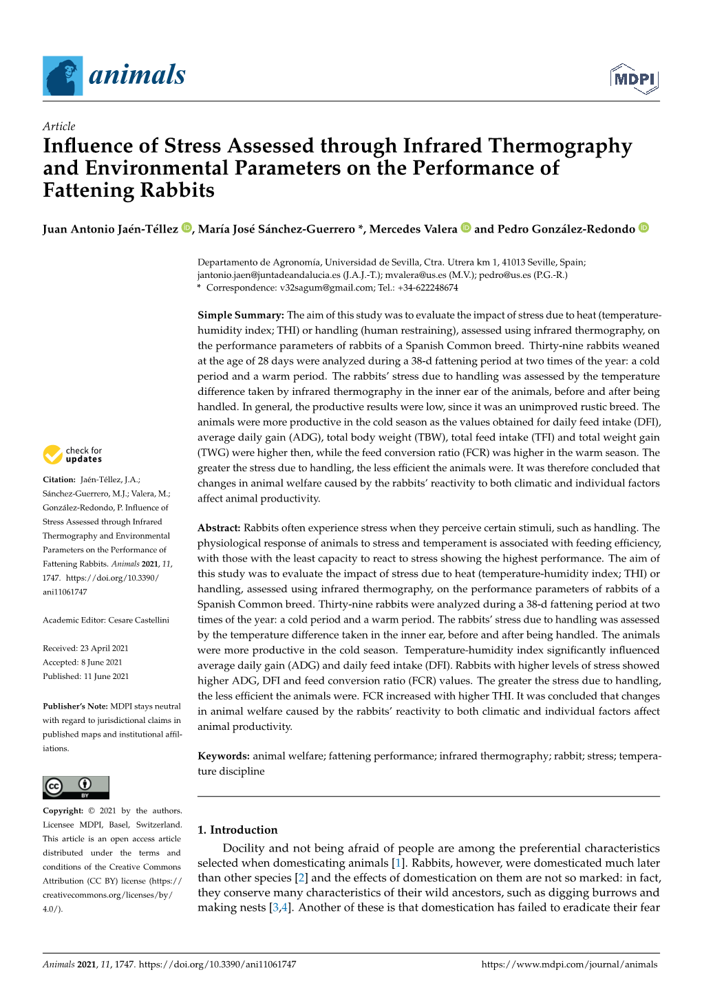 Influence of Stress Assessed Through Infrared Thermography And