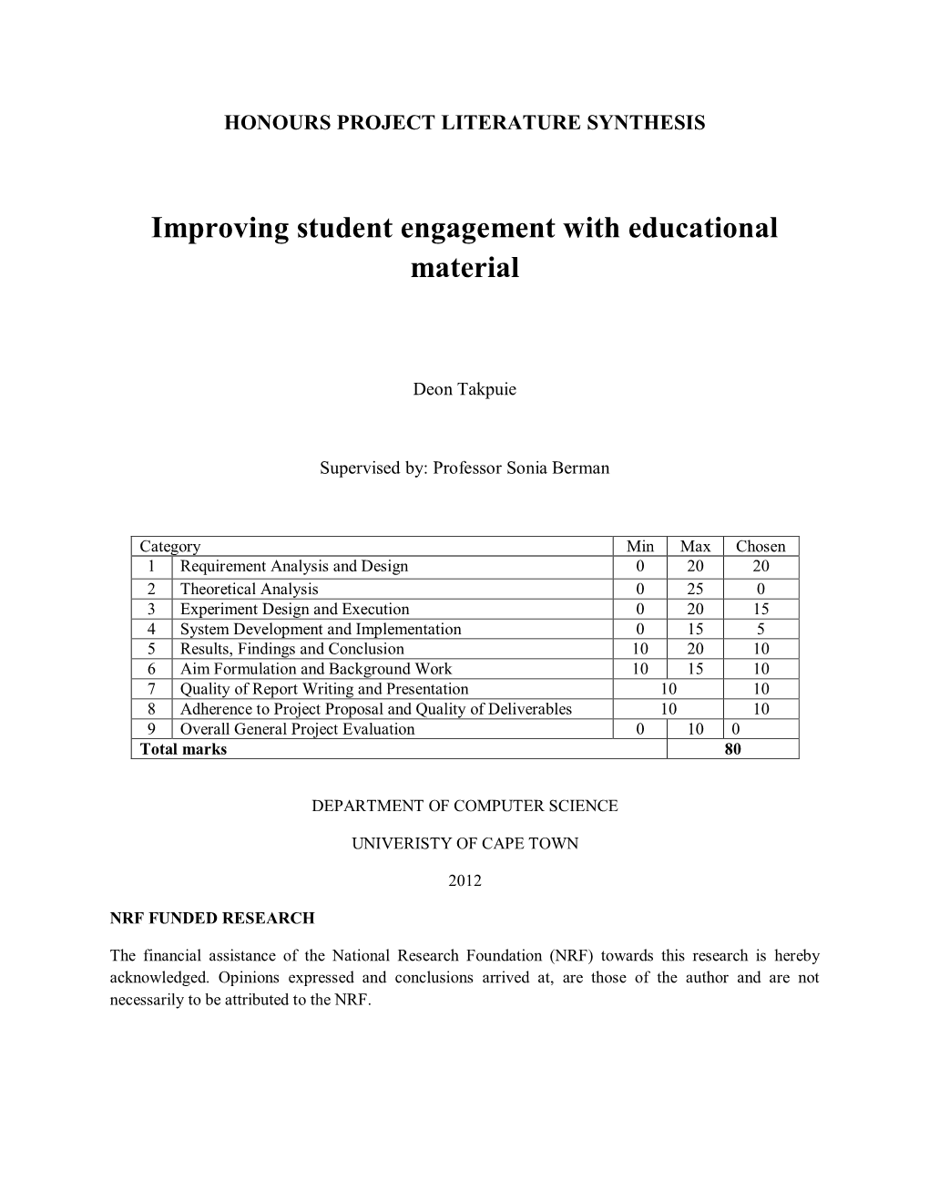 Improving Student Engagement with Educational Material